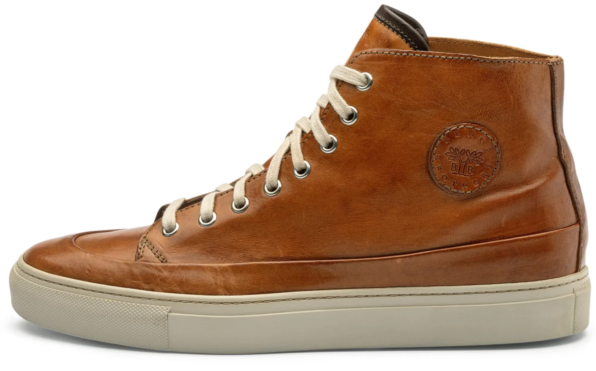 Stiefel * Benci Brothers Herren-Leder-Schnürboot Cognac