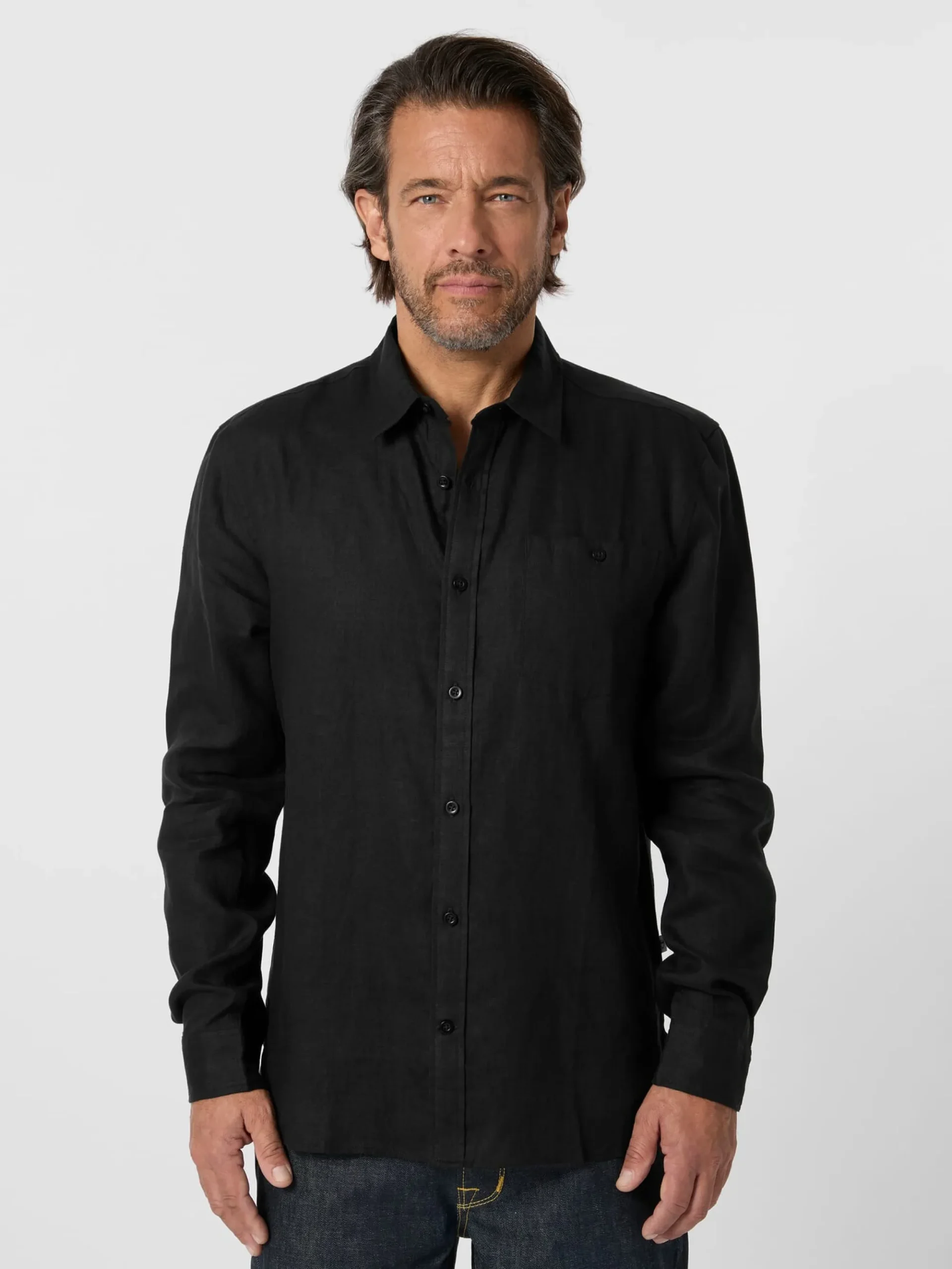 Hemden * Knowledge Cotton Apparel Herren-einenhed Schwarz