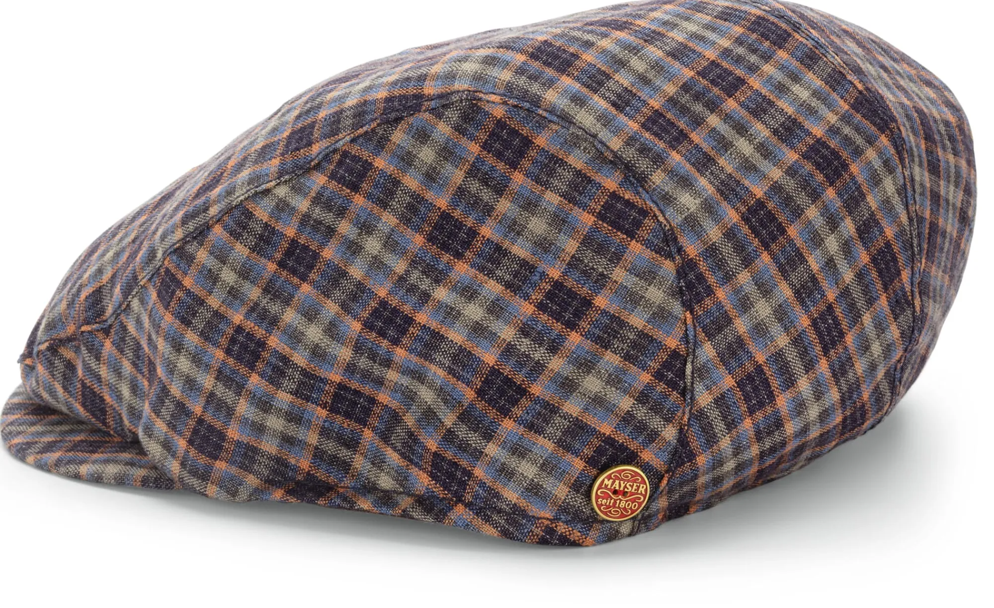Mützen * Mayser Herren-Leinenkappe kariert Multicolor