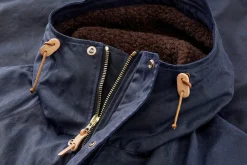 Jacken * Manifattura Ceccarelli Herrenparka gefüttert Dunkelblau