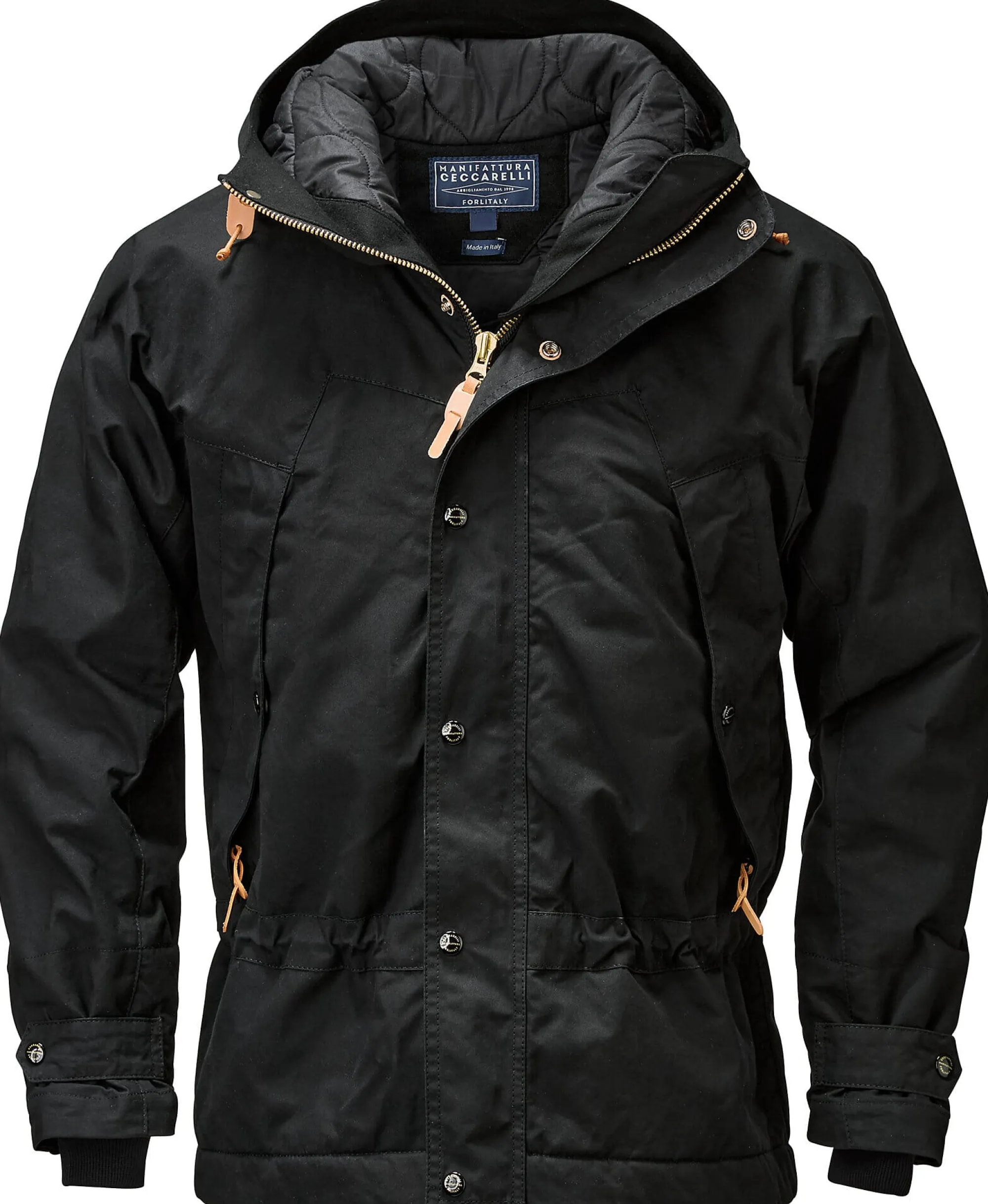 Jacken * Manifattura Ceccarelli Herren-Parkajacke Schwarz