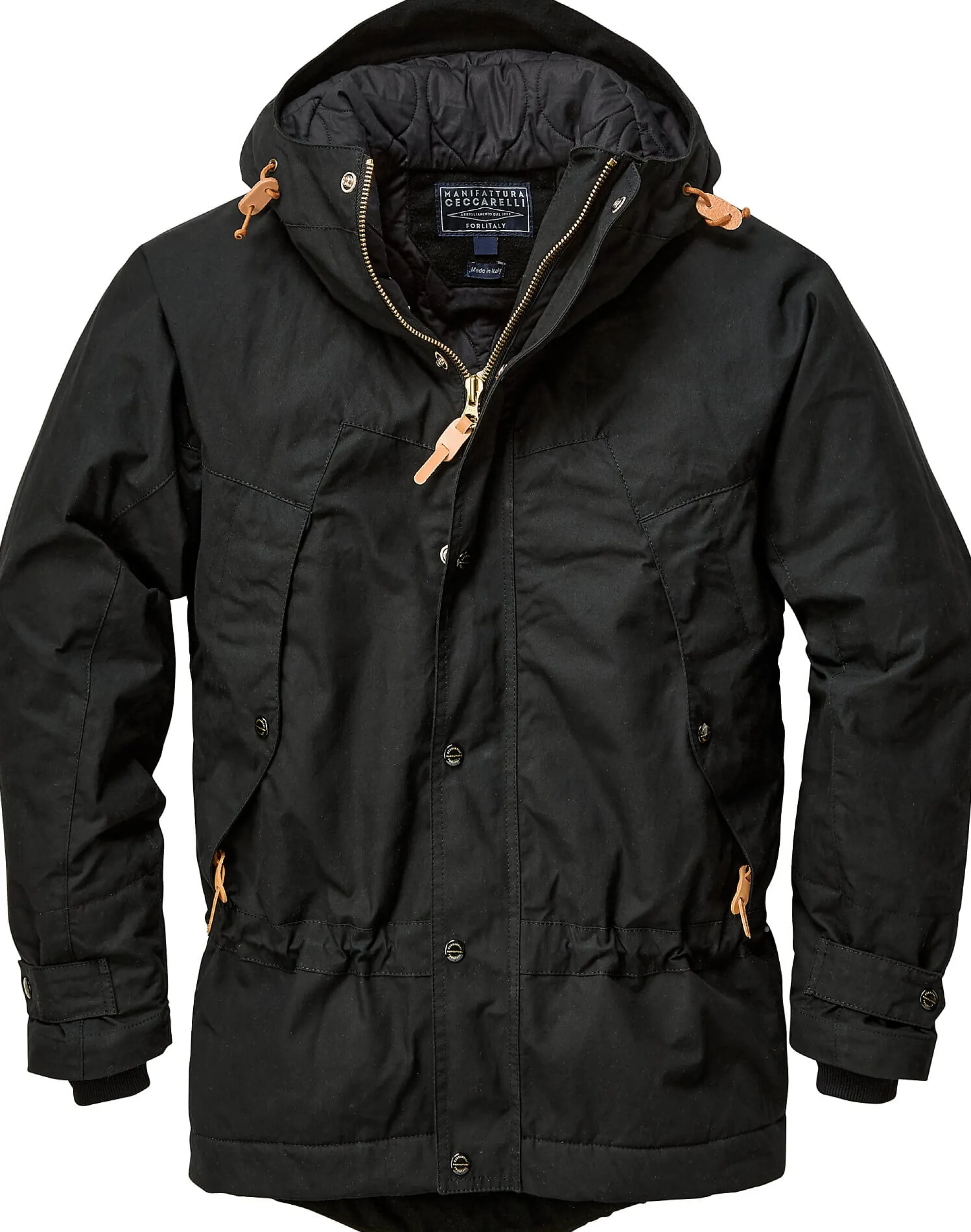Jacken * Manifattura Ceccarelli Herren-Parkajacke Schwarz