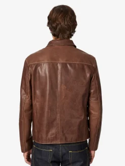 Jacken * Hack Lederware Herren-Pferdelederjacke Pull-up Braun