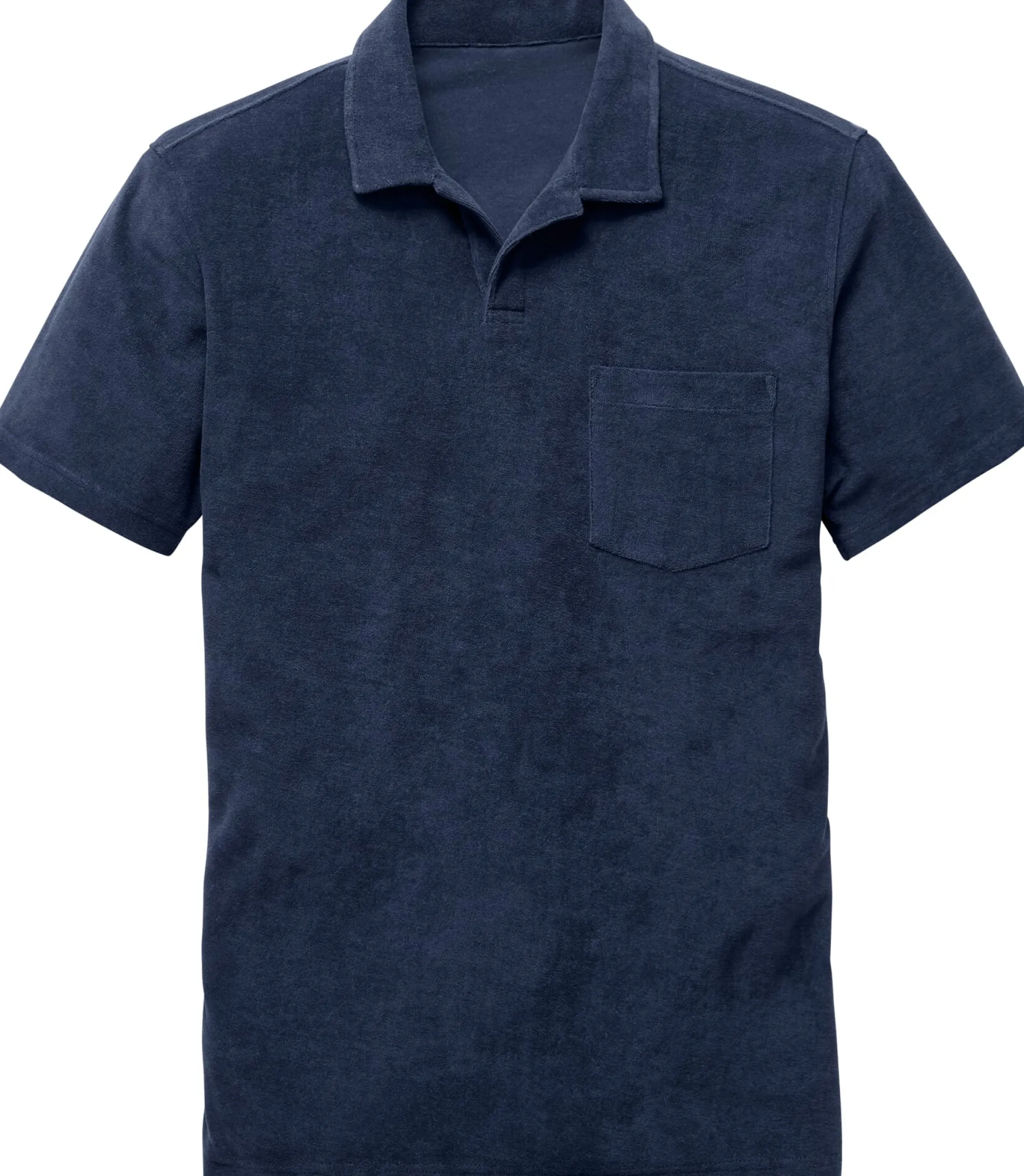 Shirts * Seldom Herren-Poohirt Frottee Dunkelblau