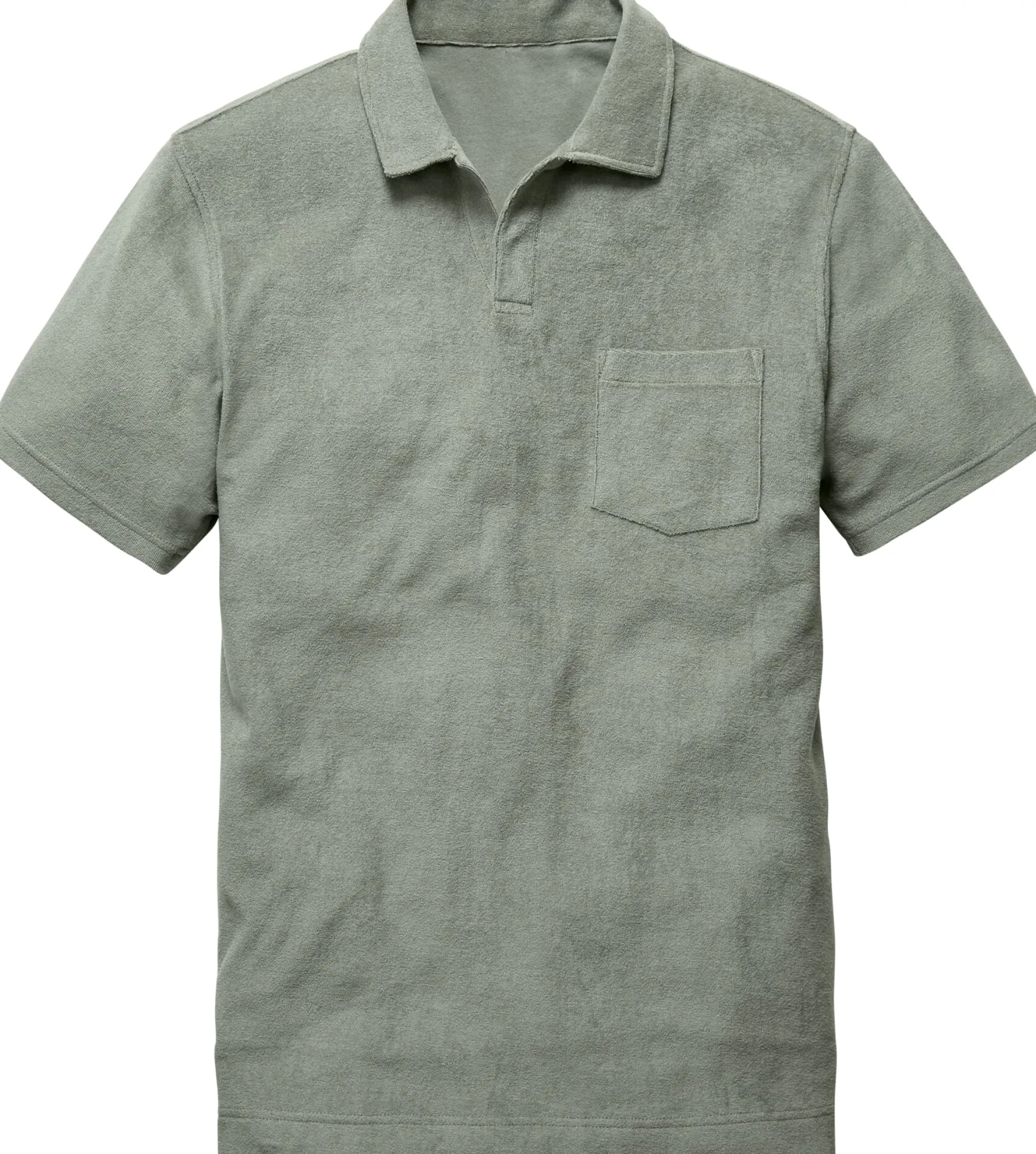 Shirts * Seldom Herren-Poohirt Frottee Grün