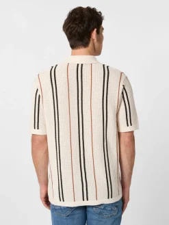 Shirts * Blue de Gênes Herren-Poohirt Knopfeite Weiß
