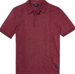 Shirts * Blue de Gênes Herren-Polohirt mit Muter Dunkelrot