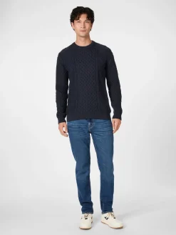 Pullover * Knowledge Cotton Apparel Herrenpullover Aranmuter Navy