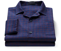 Wäsche * Novila Herrenpyjama Flanell gemustert Blau