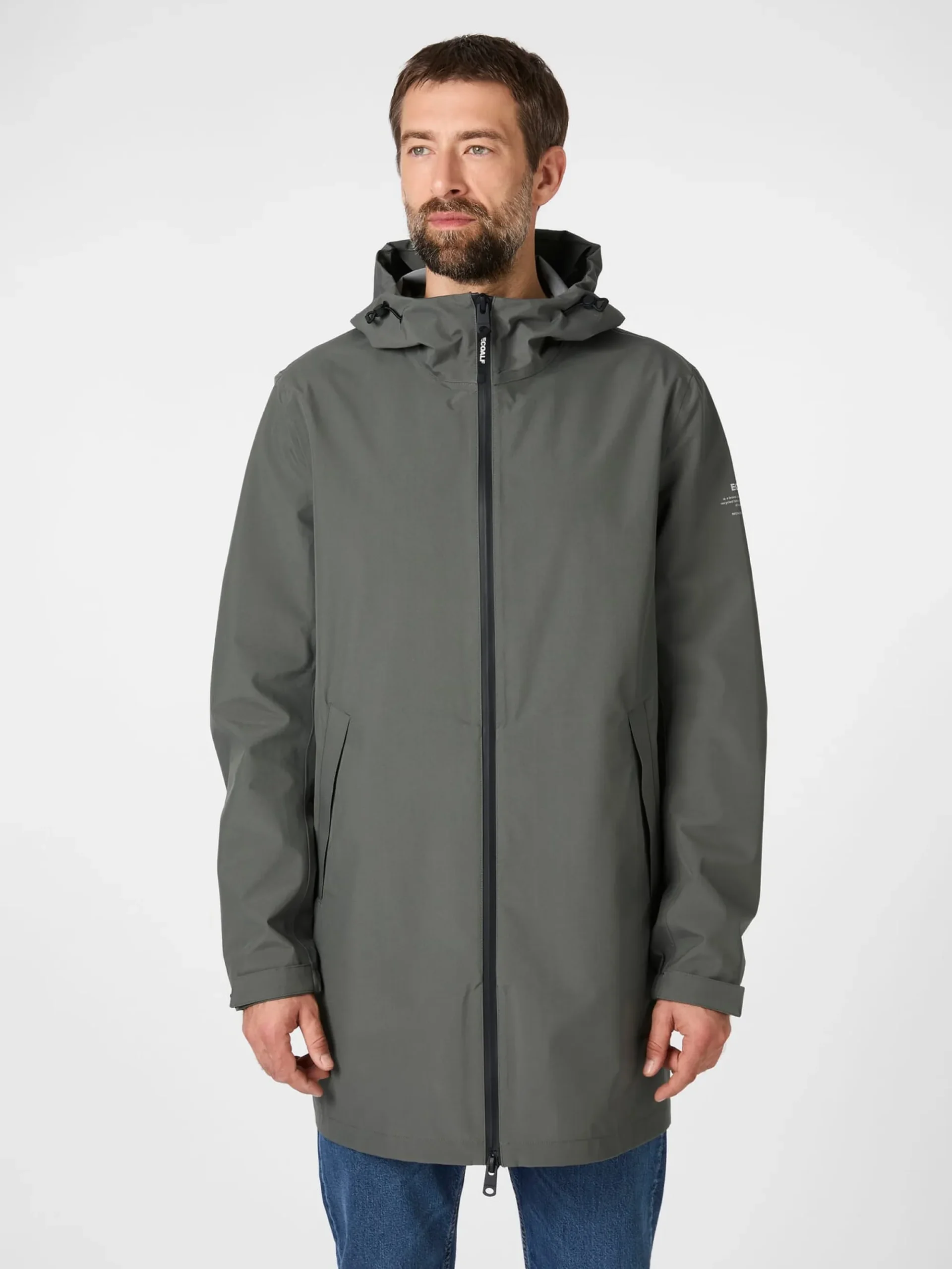 Jacken * Ecoalf Herren-Regenparka ungefüttert Oliv