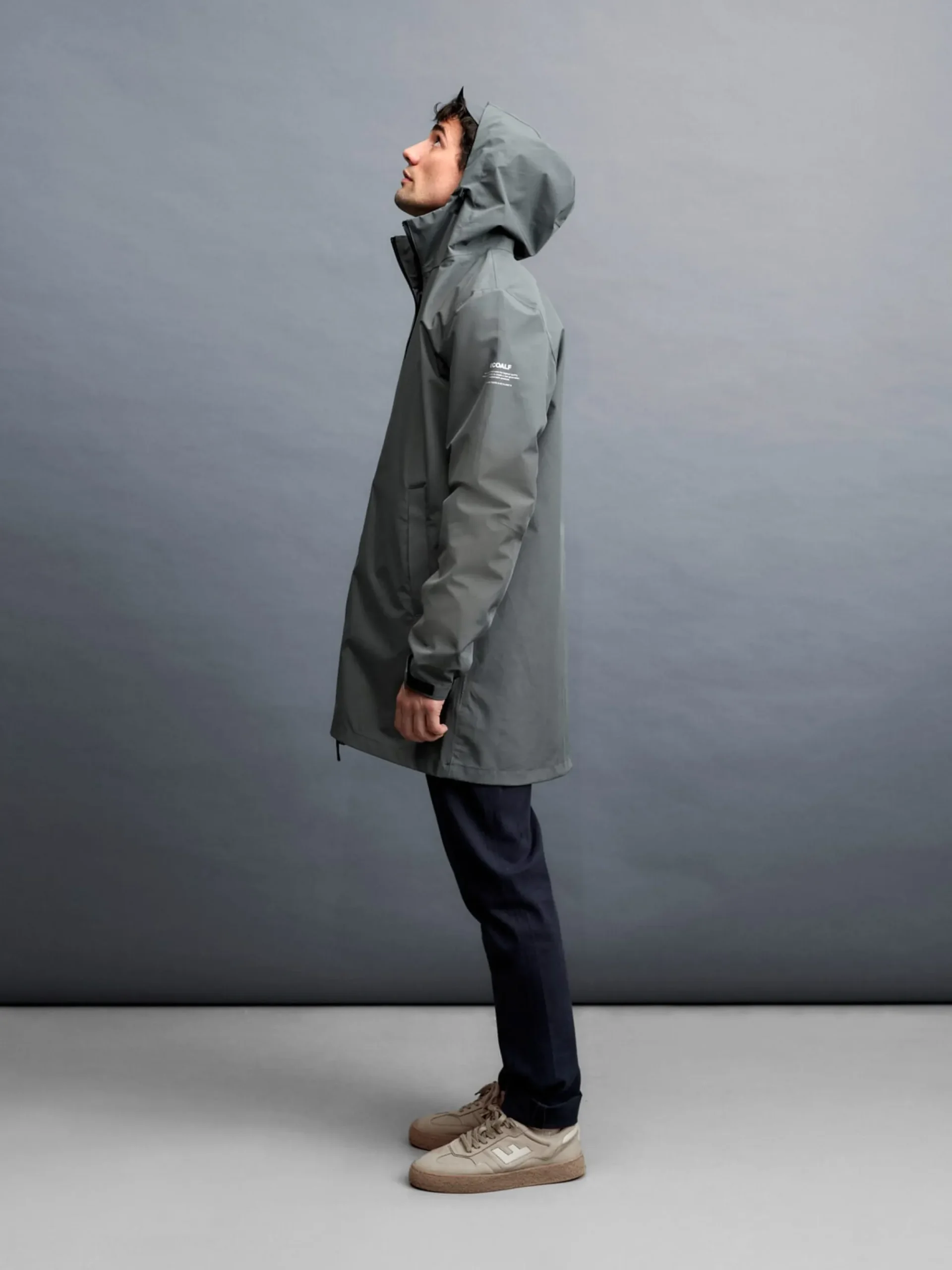 Jacken * Ecoalf Herren-Regenparka ungefüttert Oliv