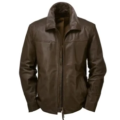 Jacken * Hack Lederware Herren-Rindlederjacke Dunkelbraun