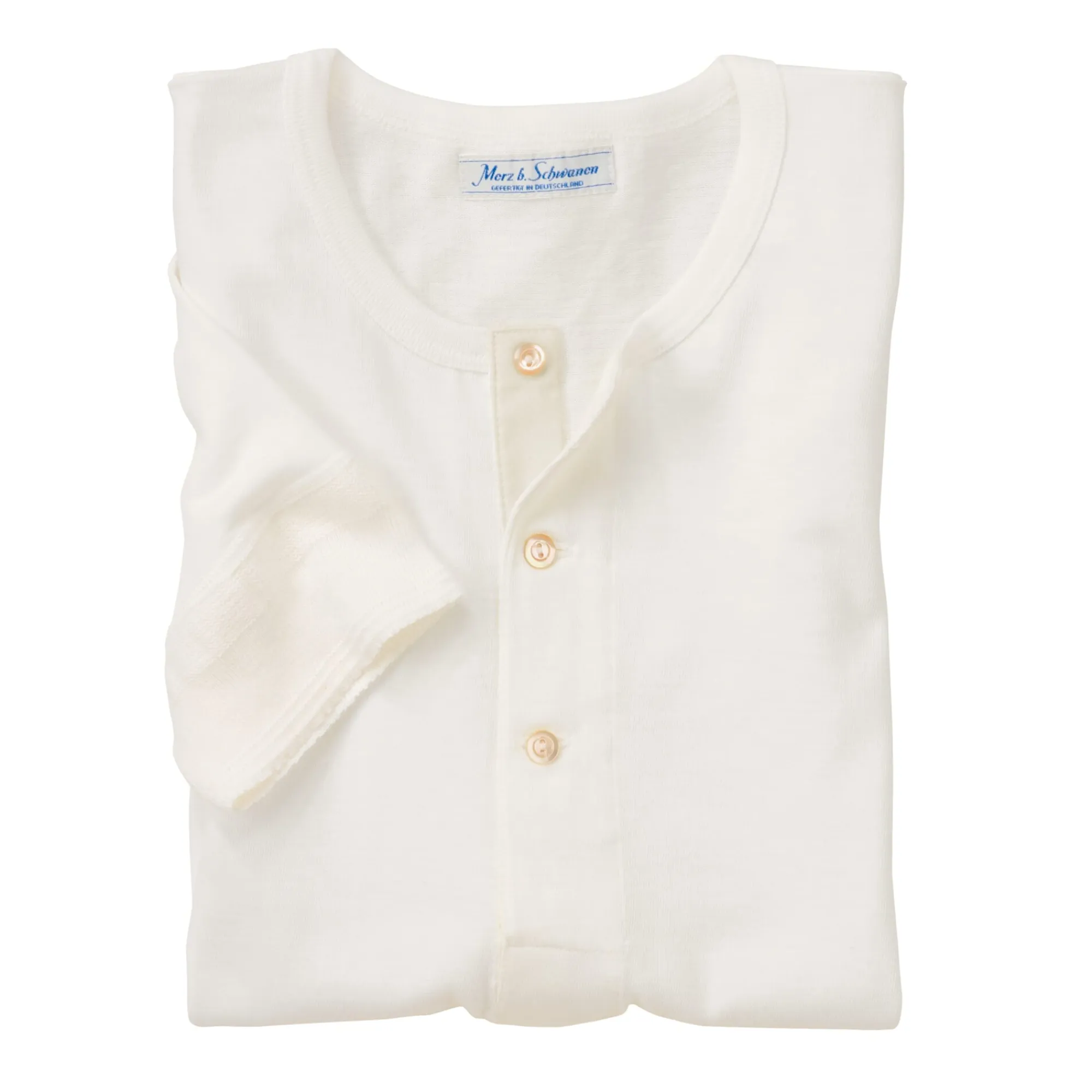 Shirts * Merz b. Schwanen Herrenshirt Jersey Halbarm Weiß