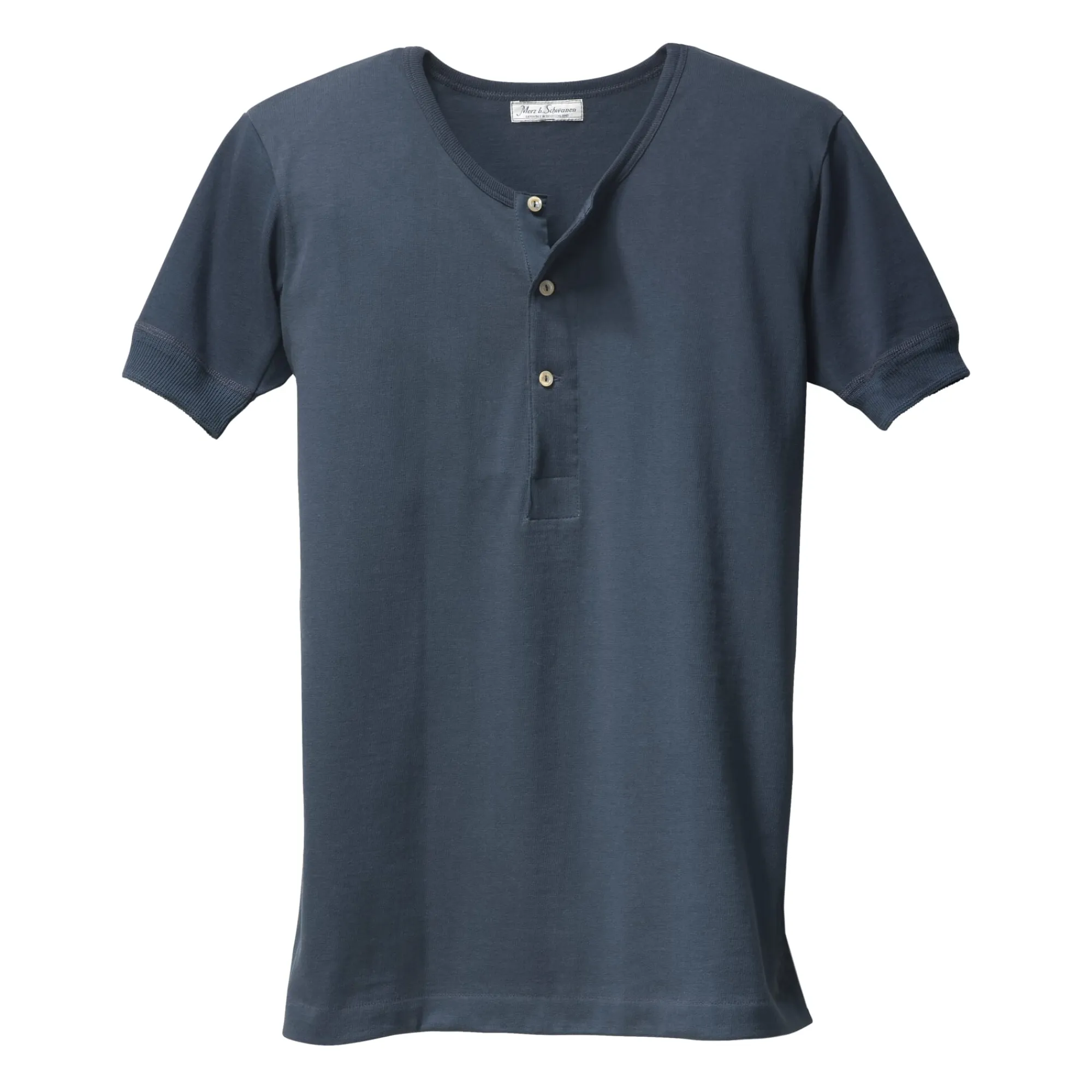 Wäsche|Shirts * Merz b. Schwanen Herrenshirt Jersey Halbarm Dunkelblau