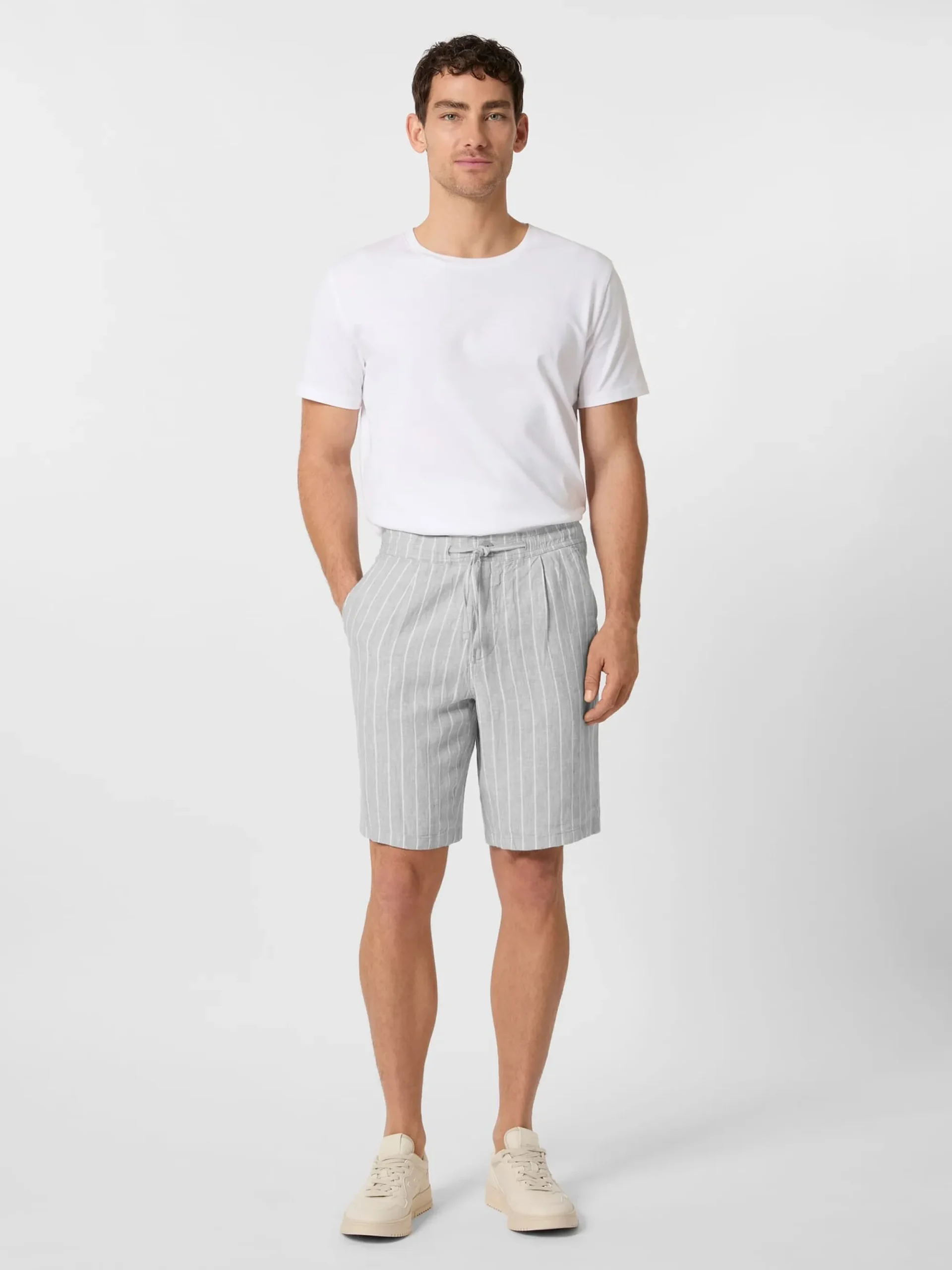 Hosen * Knowledge Cotton Apparel Herrenhort einen getreift Grau