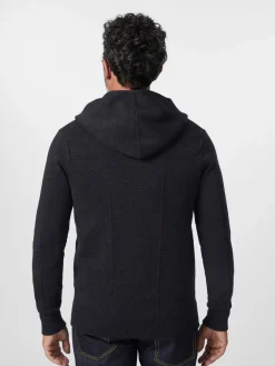 Strickjacken * Maglificio GRP Herrenstrickjacke it Kapuze Dunkelgrau