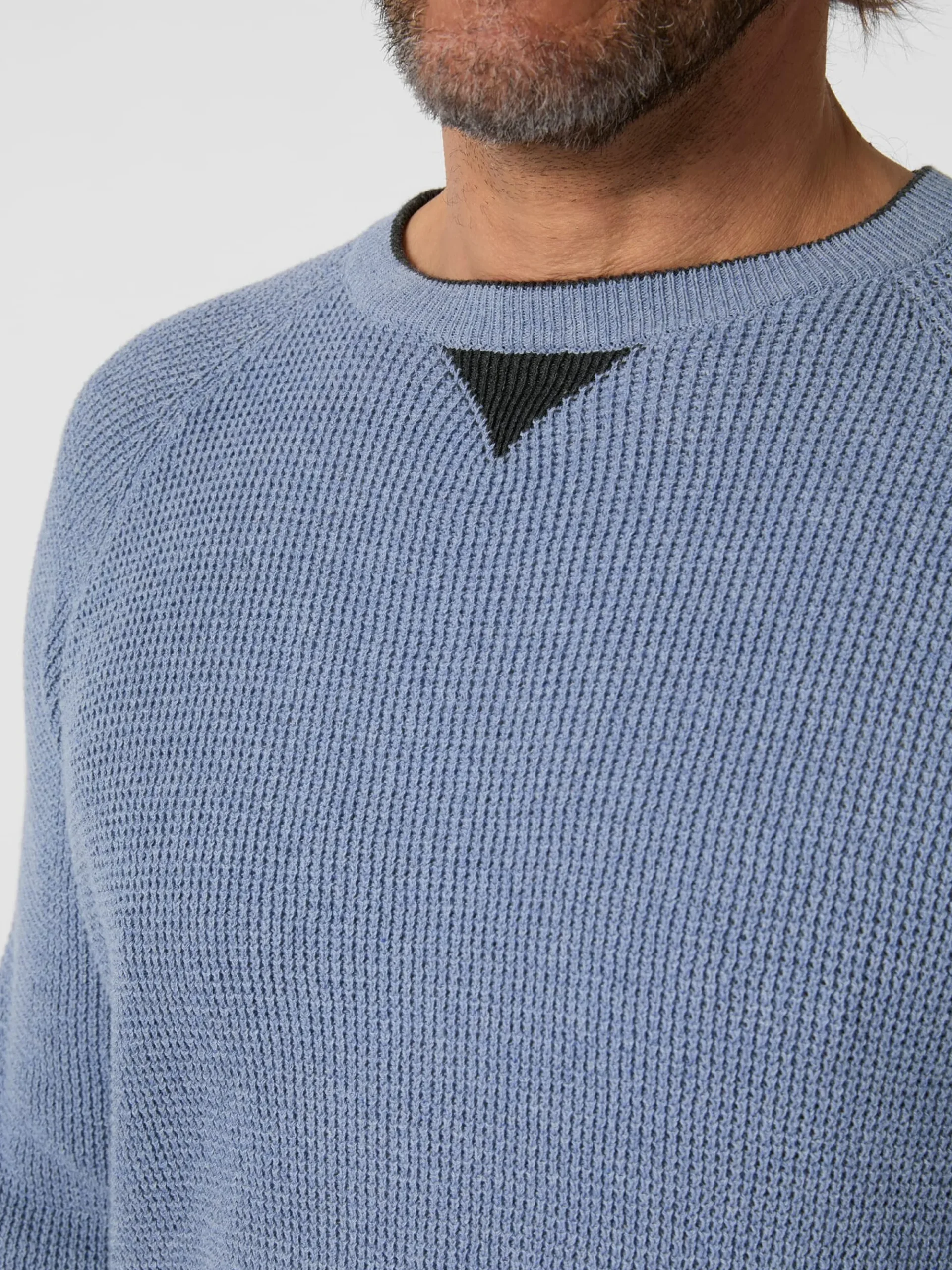 Pullover * Rifò Herren-trickpuover Hellblau
