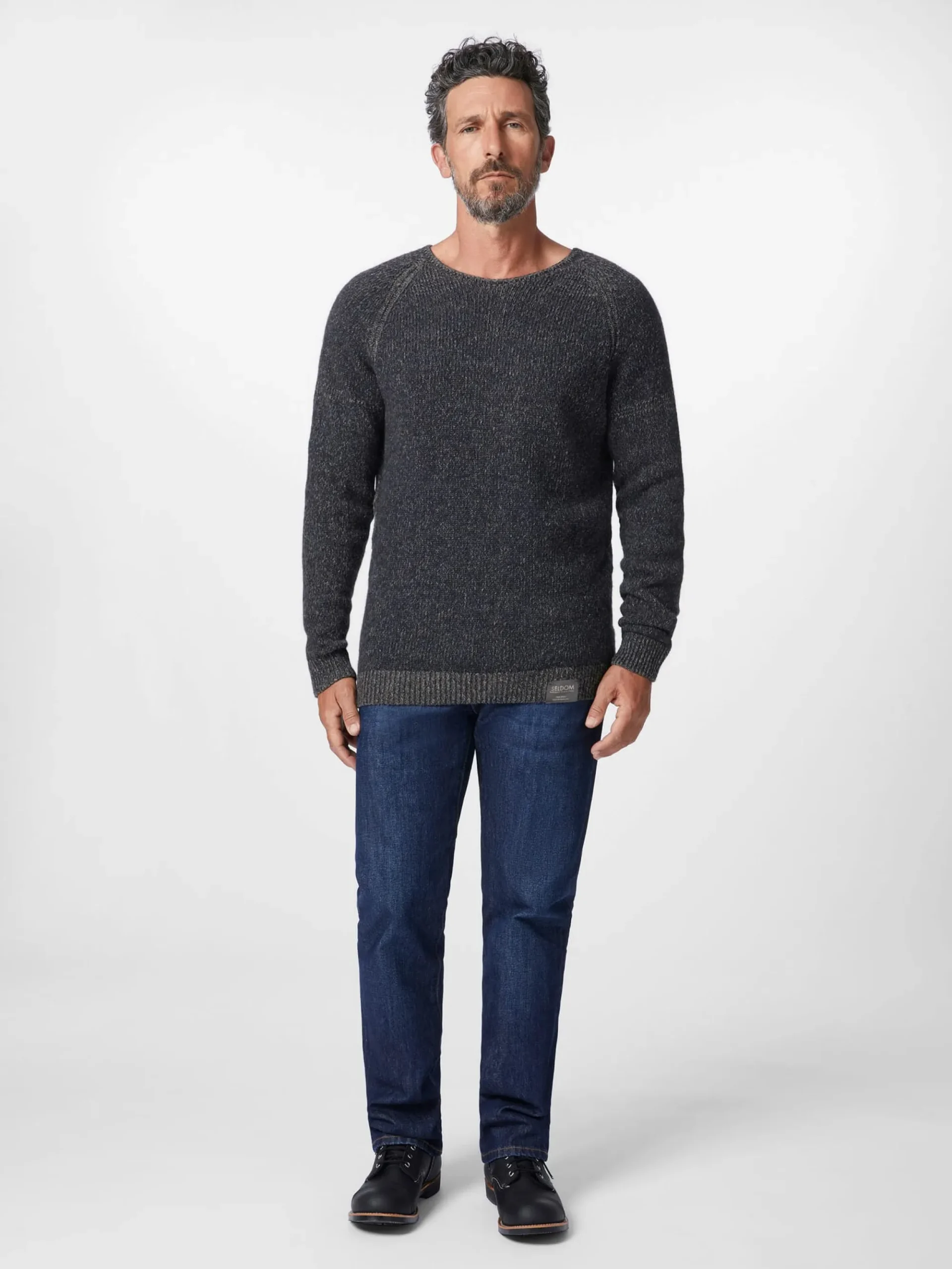 Pullover * Seldom Herren-trickpuover eiert Dunkelblau