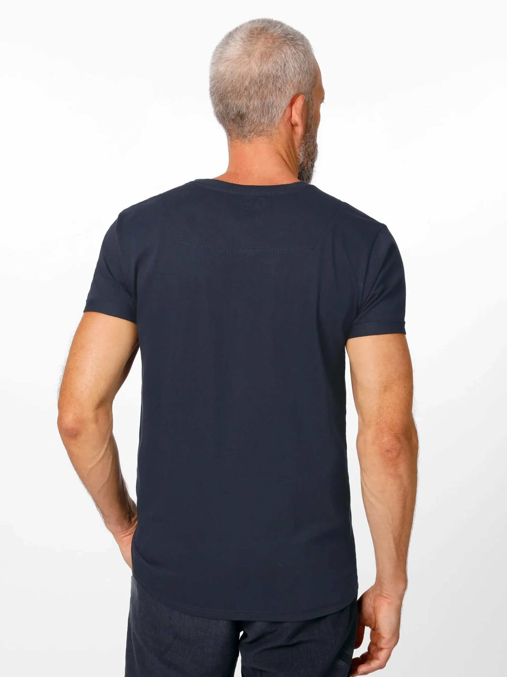 Shirts * Blue de Gênes Herren-T-hirt Bauwoe Dunkelblau