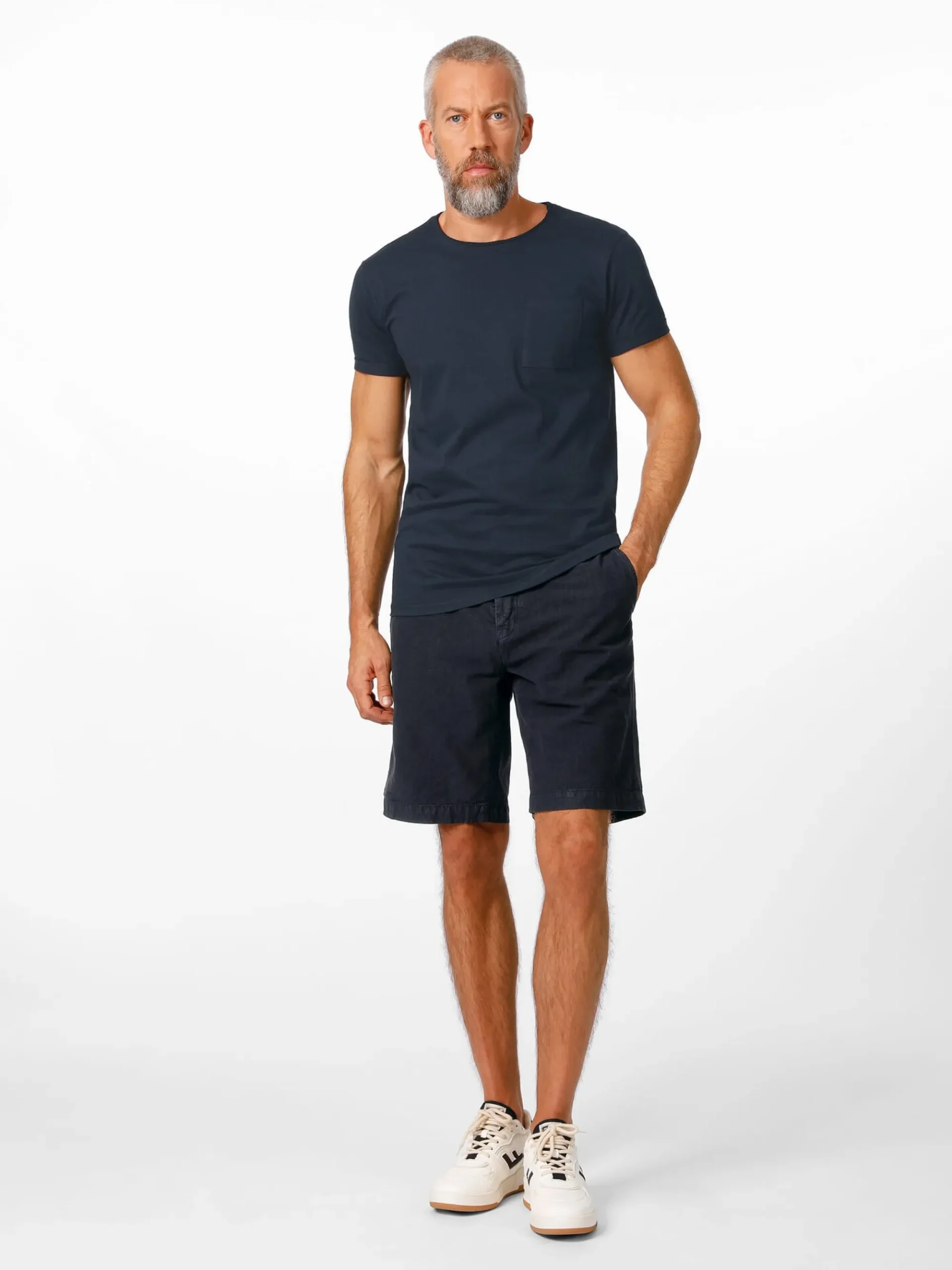 Shirts * Blue de Gênes Herren-T-hirt Bauwoe Dunkelblau