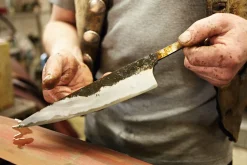 Messer Kohlenstoffstahl * Hohenmoorer Messermanufaktur Hohenmoorer Santoku Damaszenerstahl