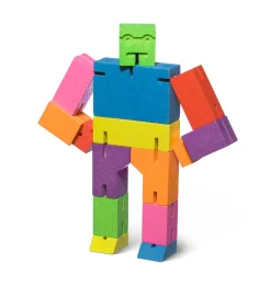 Holzspielzeug|Konstruktionsspiele * Holzfigur Cubebot Bunt
