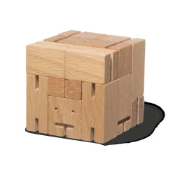 Holzspielzeug|Konstruktionsspiele * Holzfigur Cubebot Natur