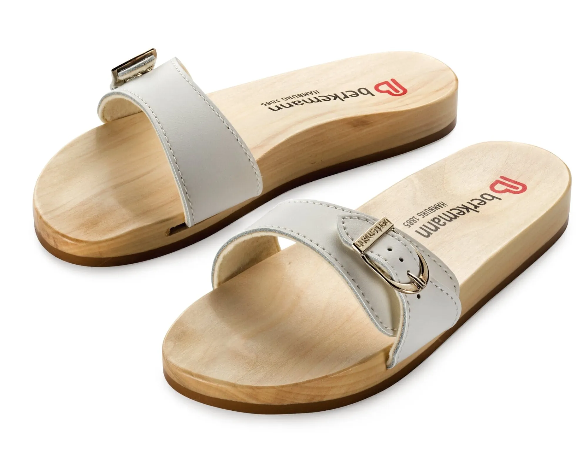 Sandalen|Hausschuhe * Berkemann Holzsandale Weiß