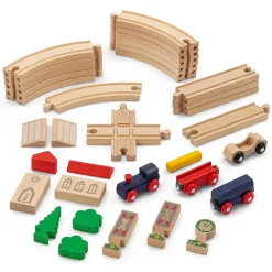 Holzspielzeug|Konstruktionsspiele * Eichhorn Holzschienenbahn