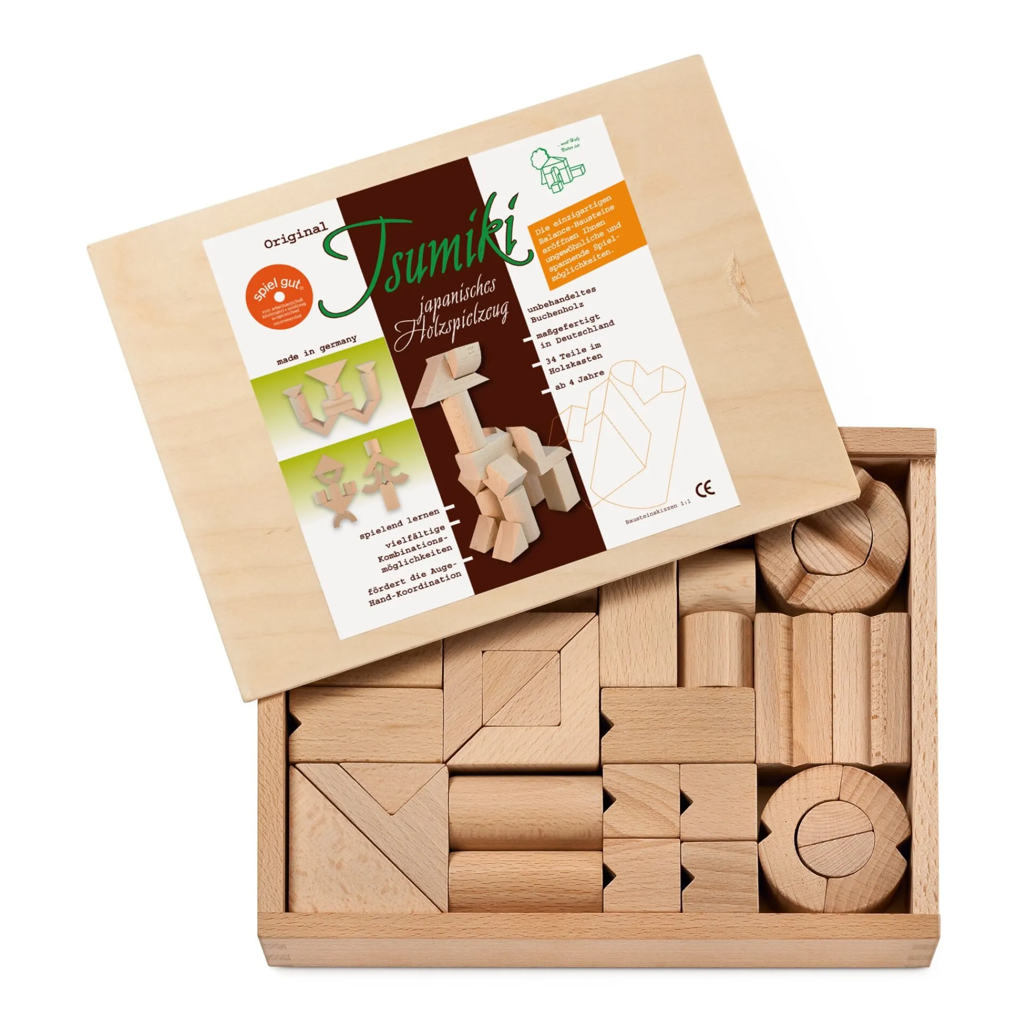 Holzspielzeug|Konstruktionsspiele * Erzgebirgische Holzspielwaren Ebert Japanischer Holzbaukasten