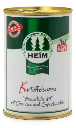 Fertiggerichte * Heim Wildgerichte Kartoffelsuppe „Bäuerliche Art“ mit Gemüse und Speckwürfeln