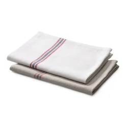 Geschirrtücher * Charvet Editions Küchenhandtuch Leinen Streifen Weiß