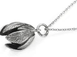 Schmuck * Ménard Kette mit Anhänger Blütenkelch, Silber