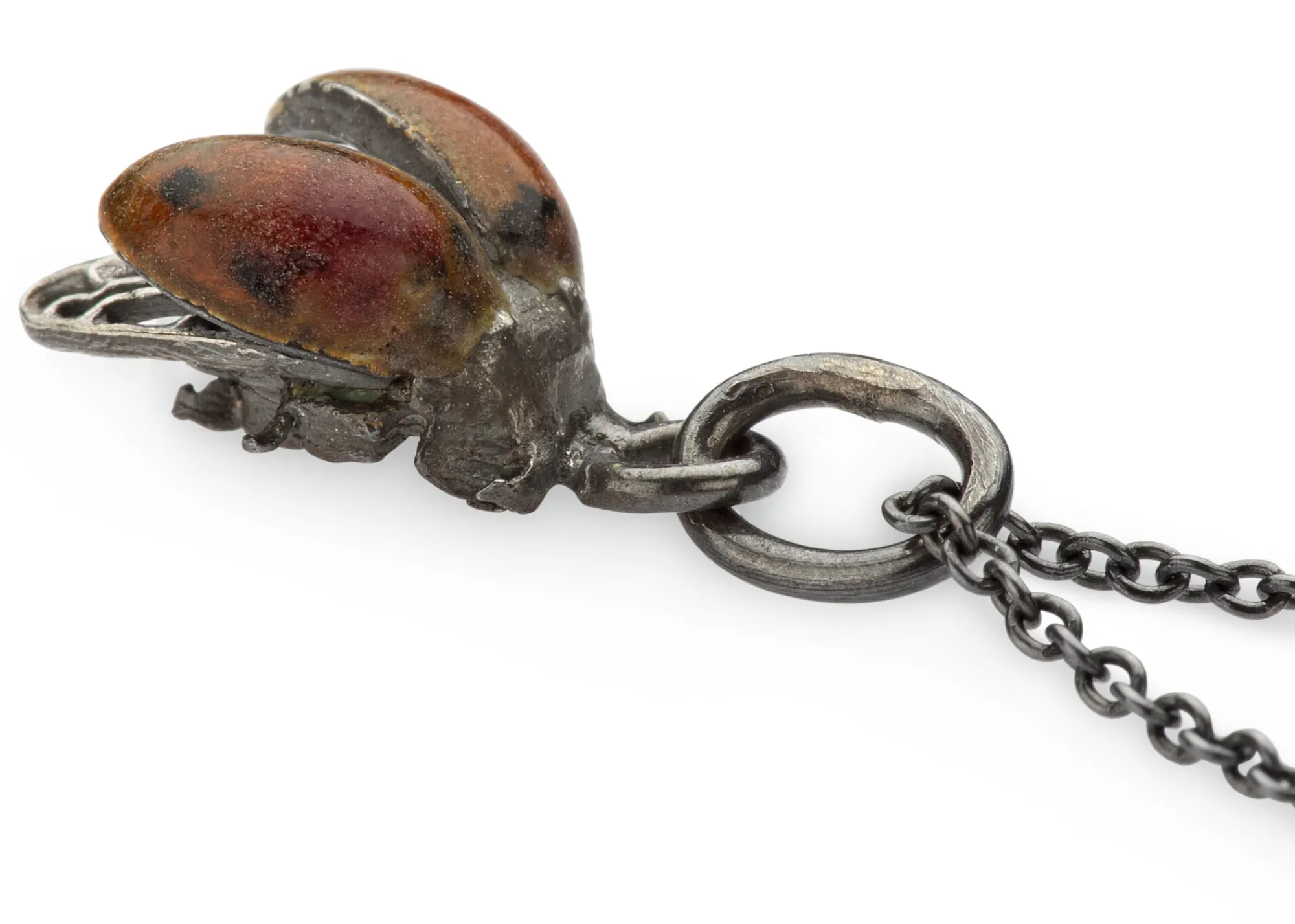 Schmuck * Guthmann Kette mit Anhänger Marienkäfer emailliert, Rot
