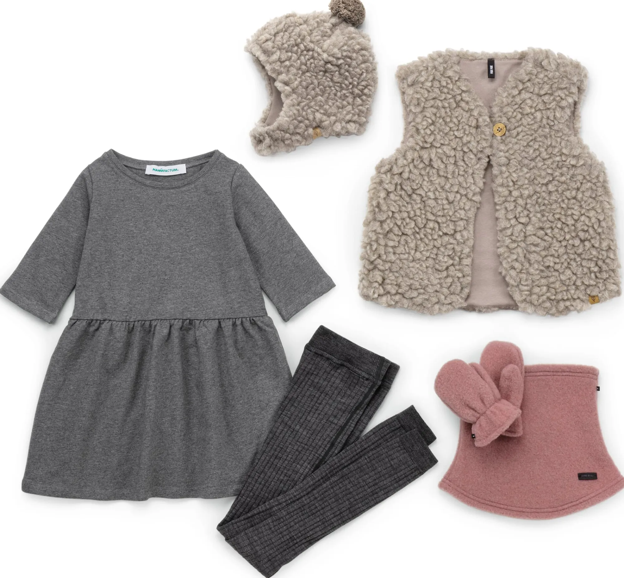 Kinderaccessoires * Pure Pure Kinder-Fäustling Wollfleece Rosé