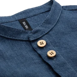 Kinderbekleidung * Pure Pure Kinder-Hemd Leinen Denimblau