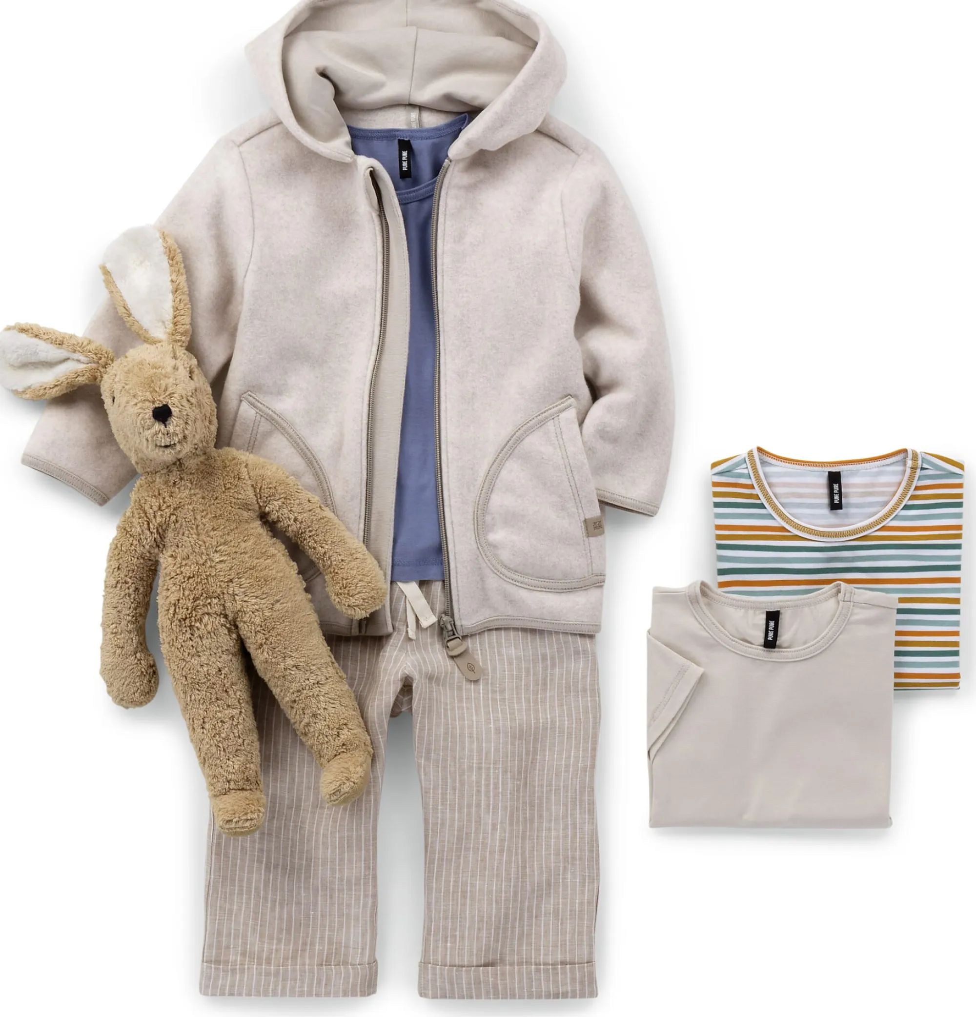 Kinderbekleidung * Pure Pure Kinder-Jacke Baumwollfleece Natur