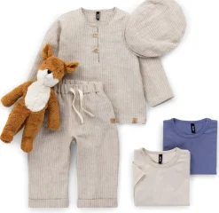 Kinderbekleidung * Pure Pure Kinder-Langarmshirt Leinen gestreift