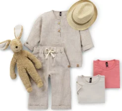 Kinderbekleidung * Pure Pure Kinder-Langarmshirt Leinen gestreift