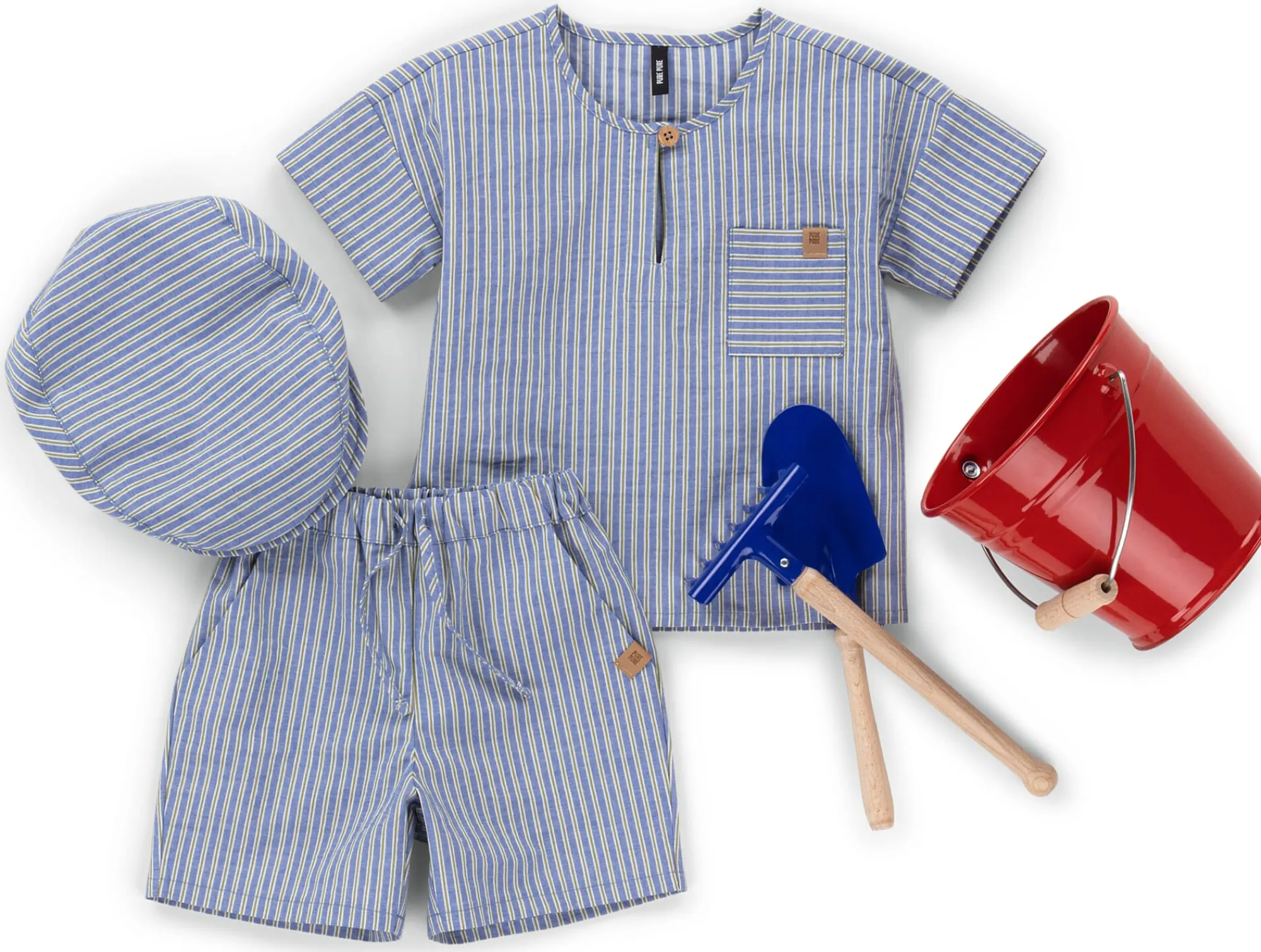 Kinderbekleidung * Pure Pure Kinder-Shorts Baumwolle gestreift