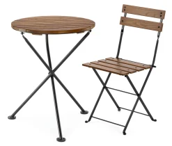 Gartenstühle * Demar Forge Klappstuhl Stahl mit Holzauflage Braun