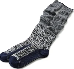 Strümpfe & Socken * Hirsch Natur Kniestrumpf Jacquard Schurwolle Dunkelblau