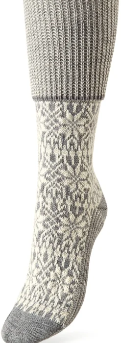 Strümpfe & Socken * Hirsch Natur Kniestrumpf Jacquard Schurwolle Grau