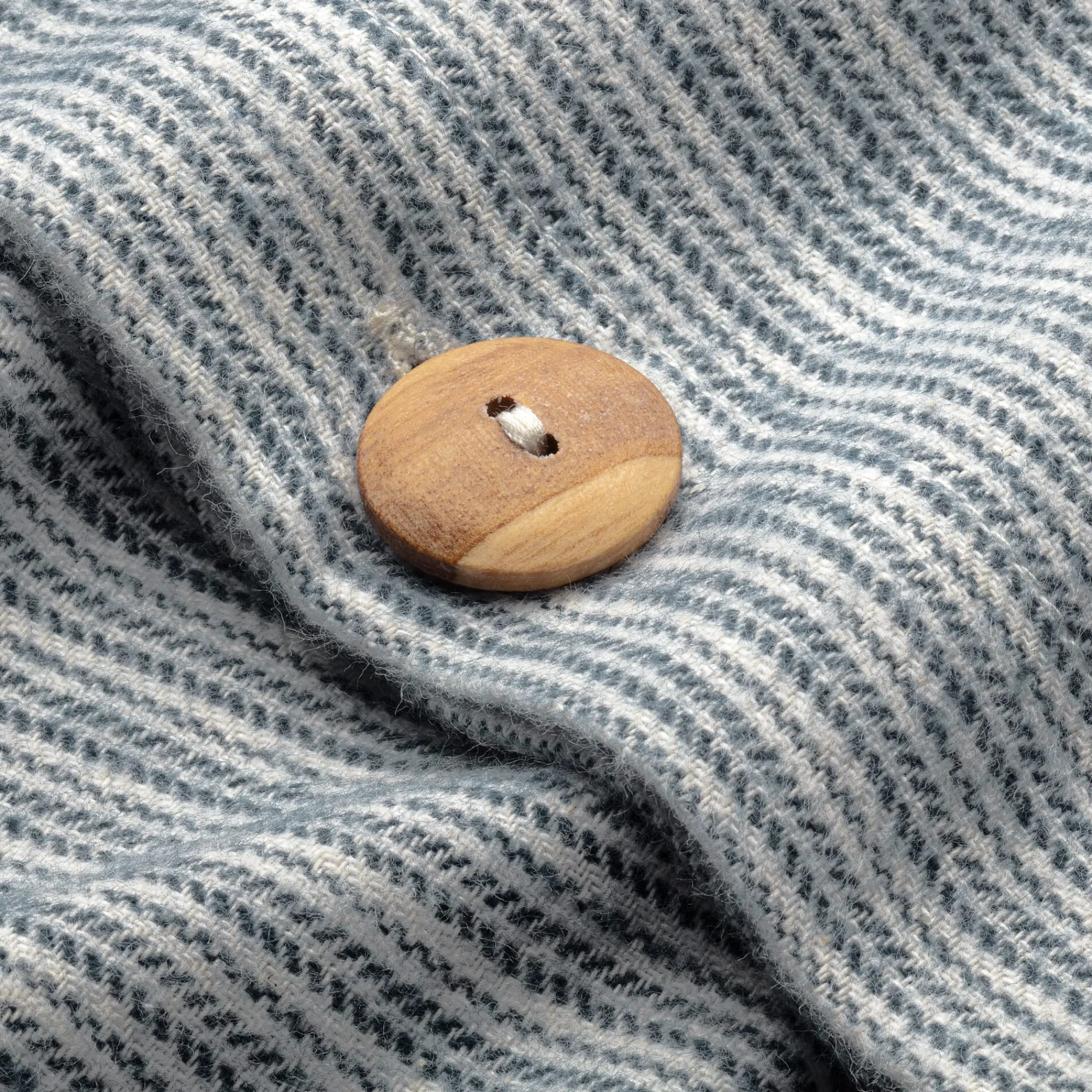Bettwaren & Bettwäsche * Sampedro Kopfkissenbezug Flanell Fischgrat Blau