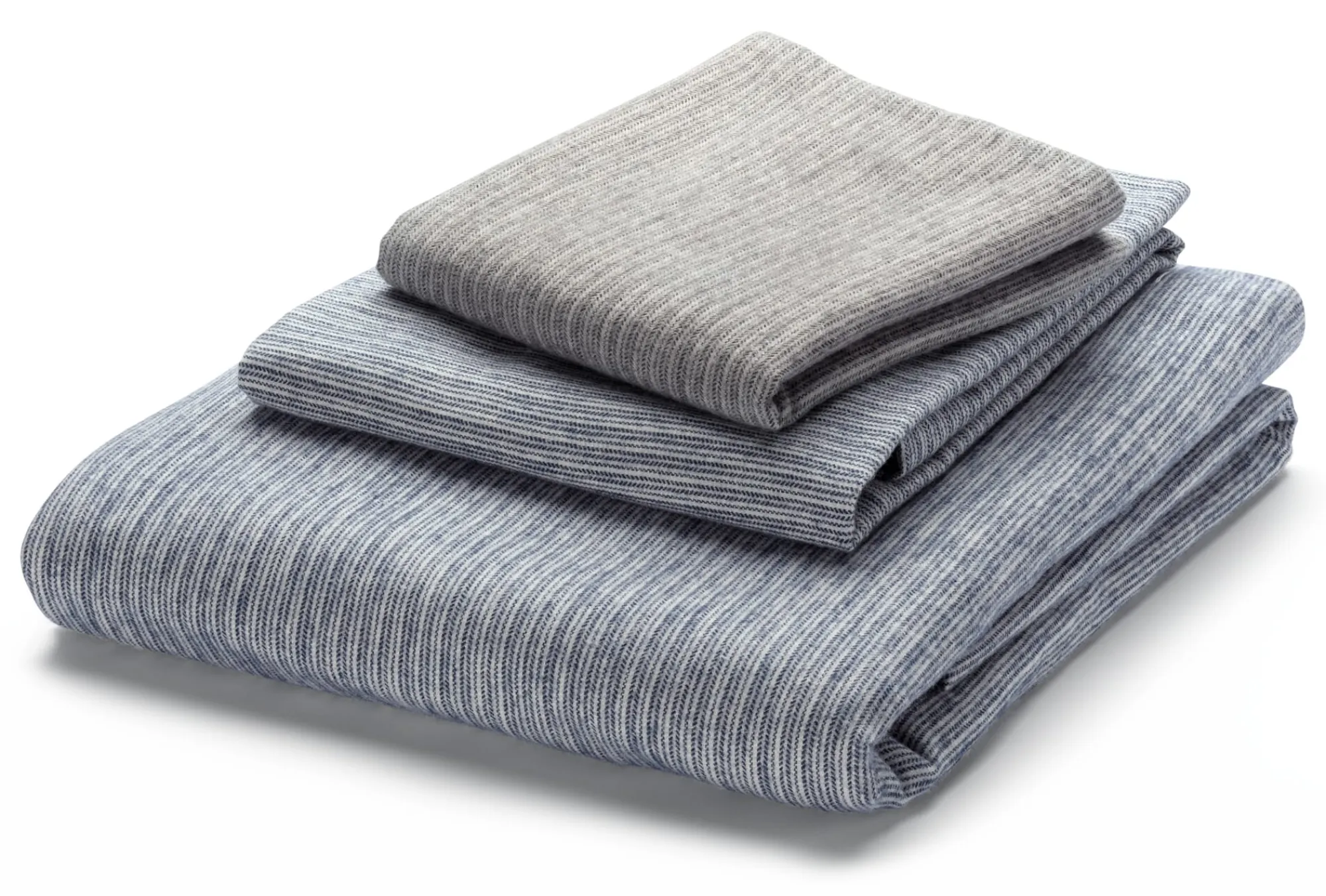 Bettwaren & Bettwäsche * Sampedro Kopfkissenbezug Flanell Fischgrat Blau