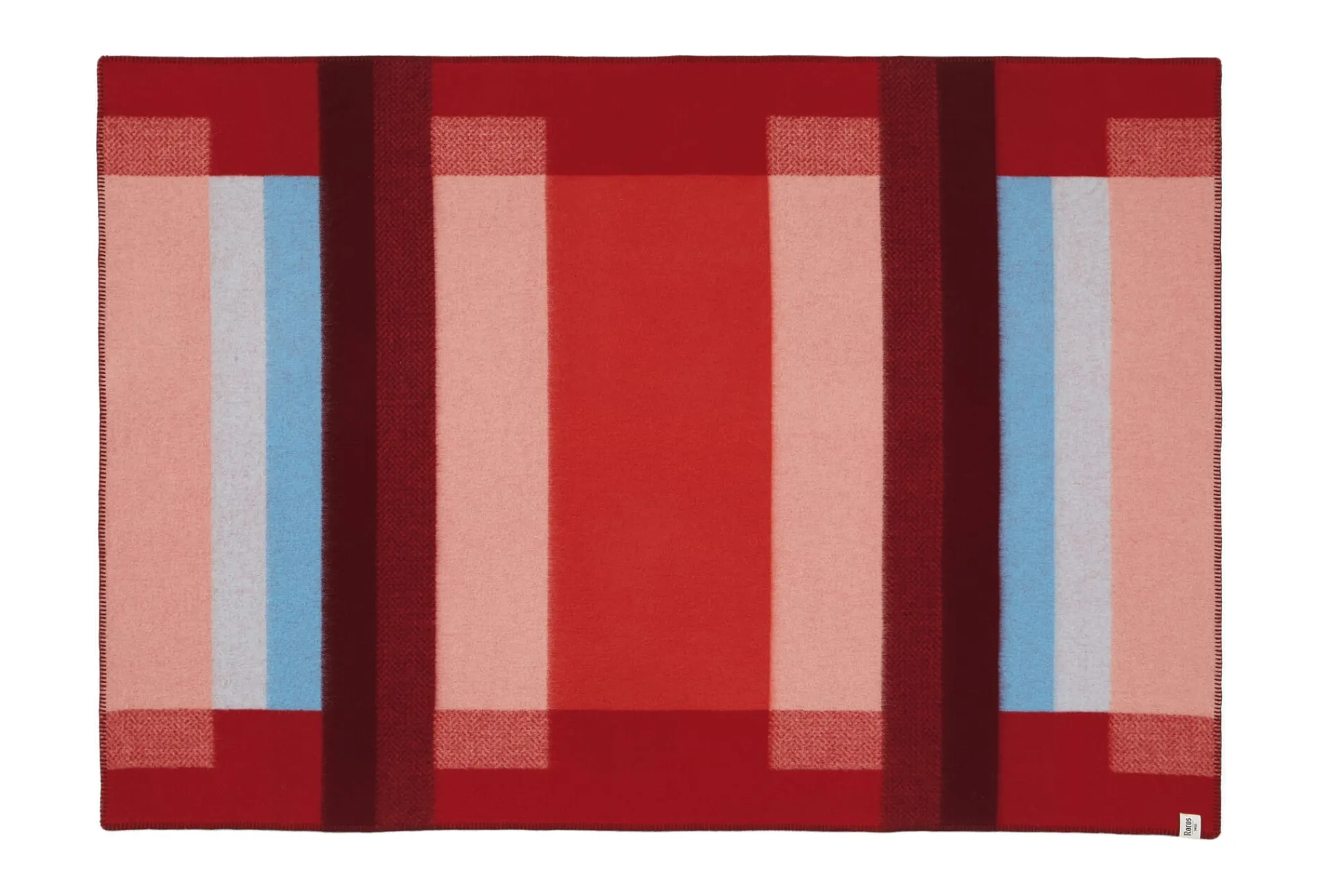Decken * Røros Tweed Lammwolldecke Bauhausstil Rot