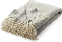 Decken * Røros Tweed Lammwolldecke Zickzack-Streifen Kattefot