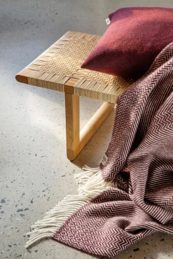 Decken * Røros Tweed Lammwolldecke Zickzack-Streifen Kattefot