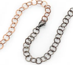 Schmuck * Guthmann Lange Kette Hammerschlag, Roségold-Oxid