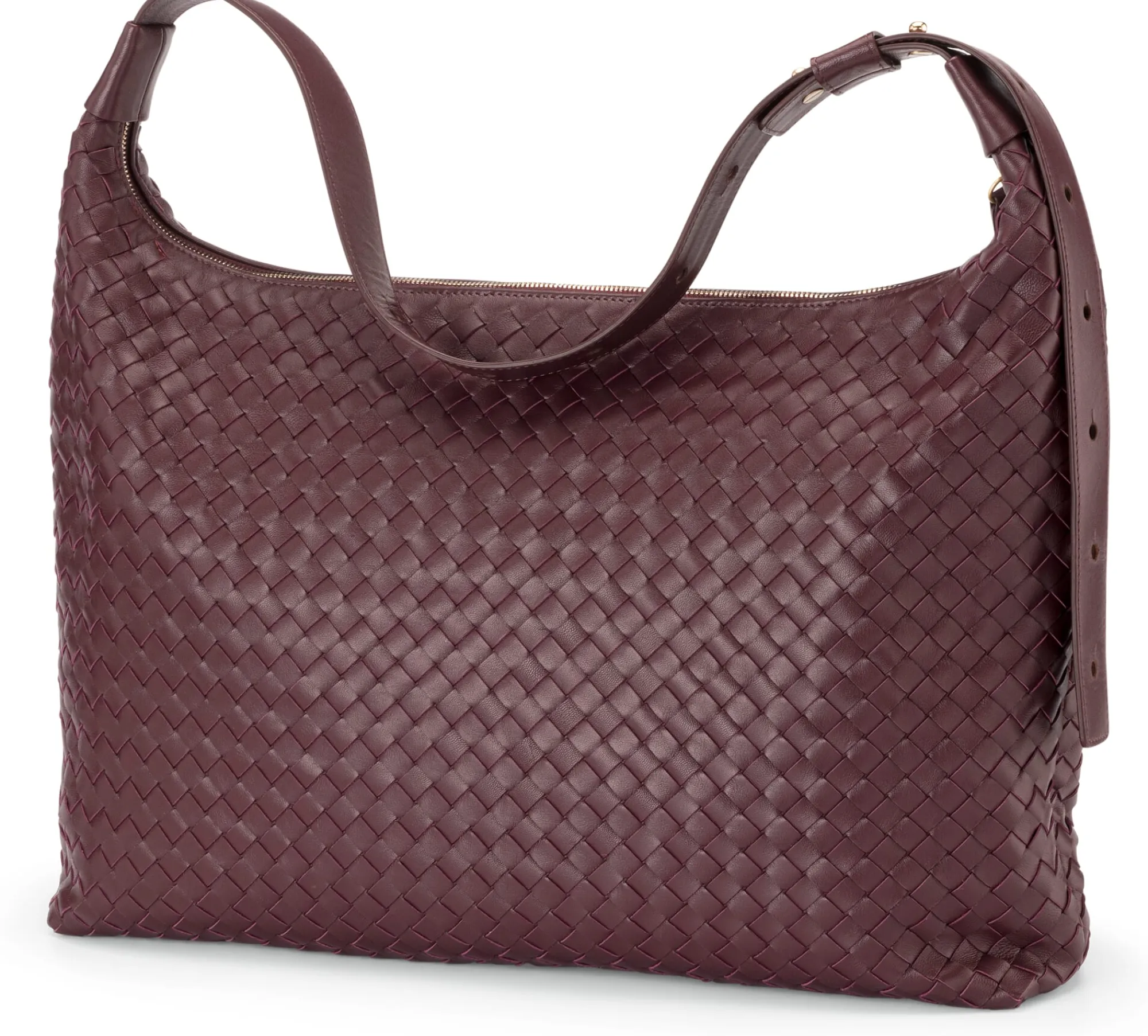 Umhänge- & Handtaschen * Allan K Lederhandtasche geflochten, weinrot